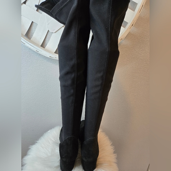 La Canadienne OTK Boots Black Sued Sz 6.5 New - Picture 6 of 11